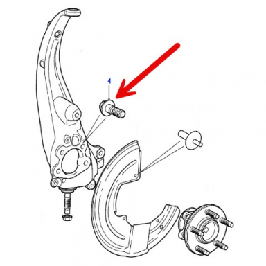 Bolt, Front Wheel Hub Assembly To Vertical Link  C2S45988